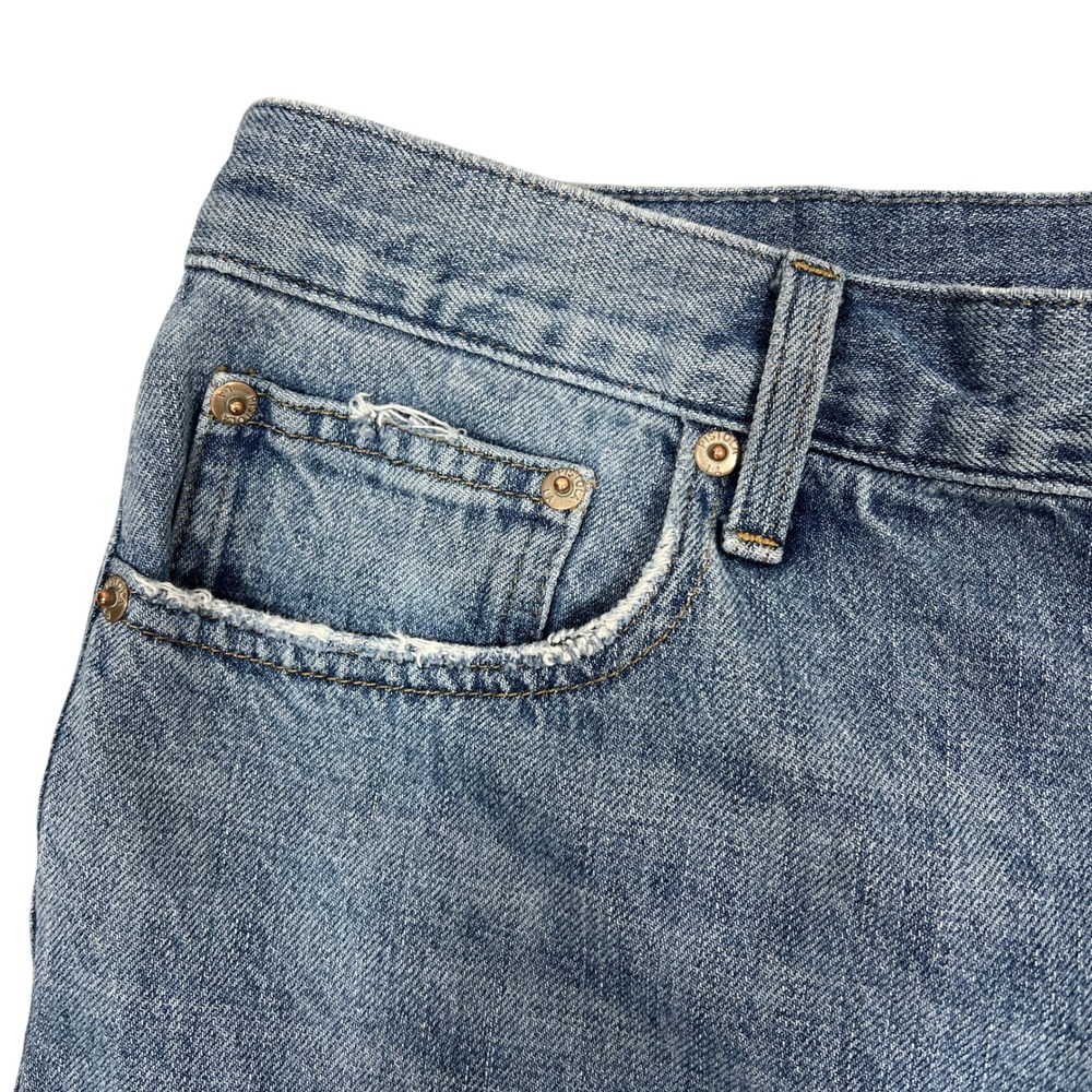 Pistola Loretta Wide Leg Ankle Jeans 33 Lapis High-Rise Crop Distressed Coastal - Picture 11 of 14